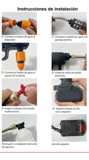 Hidrolavadora de alta potencia, Recargable y Portátil Mx