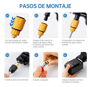 Hidrolavadora de alta potencia, Recargable y Portátil Mx
